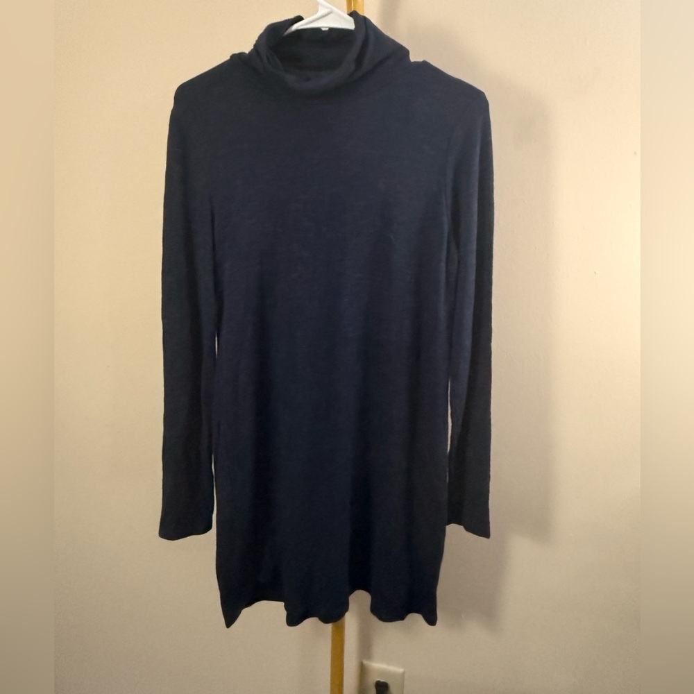 Abercrombie & Fitch Navy Long-Sleeve Turtleneck Mini Dress
